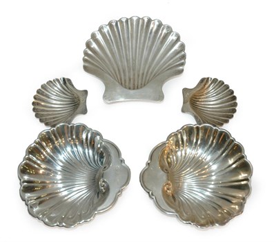 Lot 3644 - Group of Five Sterling Silver Shell-Form...
