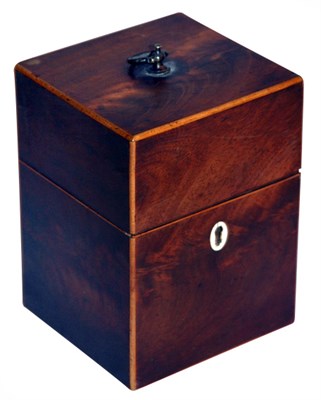 Lot 3592 - Victorian Mahogany Tea Caddy Height 4 3/4 inches.