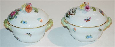 Lot 3640 - Pair of Herend Porcelain Minature Tureens...
