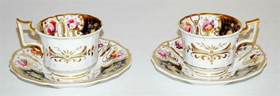 Lot 3571 - Pair of English Porcelain Teacups and Saucers