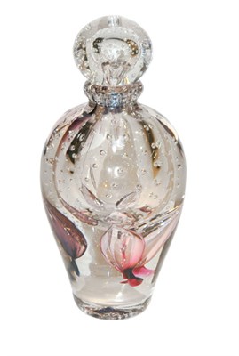 Lot 3662 - Art Glass Stoppered Bottle Signed. Height 10...
