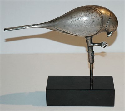 Lot 3598 - Sterling Silver Figure of a Perched Parrot...