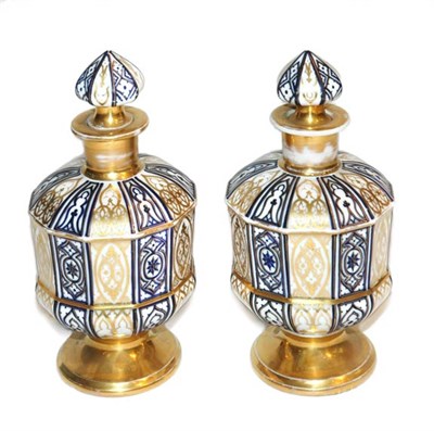 Lot 3624 - Pair of Continental Porcelain Stoppered...