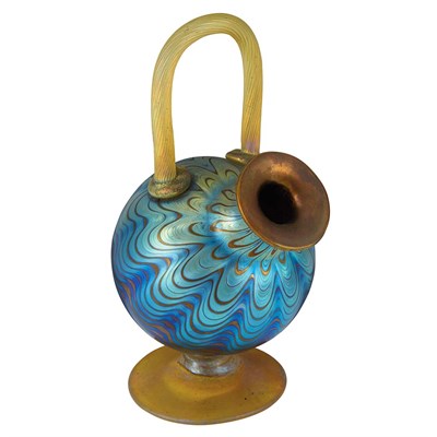 Lot 587 - Loetz Glass Footed Vase Circa 1900 Of globular...