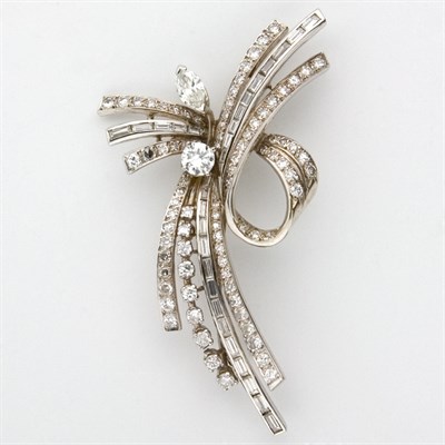 Lot 190 - Diamond Bow Spray Brooch