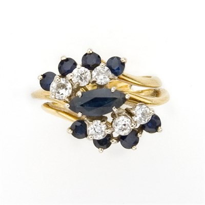 Lot 175 - Gold, Sapphire and Diamond Ring