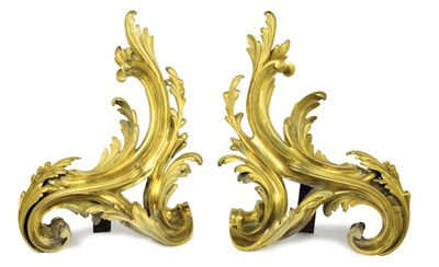 Lot 1309 - Pair of Louis XV Style Gilt-Bronze Chenets...