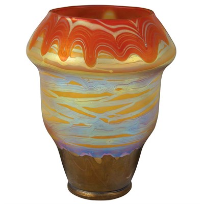 Lot 581 - Loetz Glass Vase Circa 1900 Of stepped ovoid...