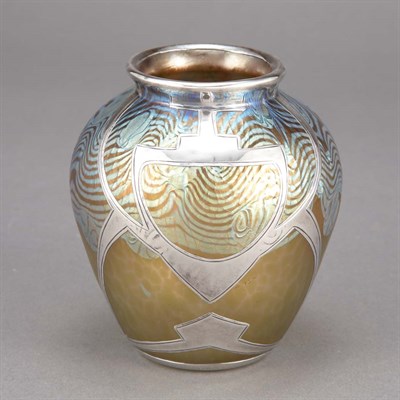 Lot 605 - Unsigned Loetz Silver Overlay Glass Miniature...