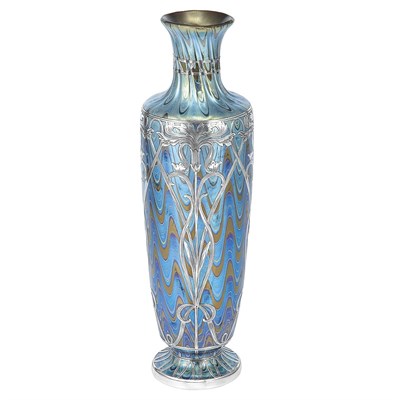 Lot 436 - Loetz Silver Overlay Glass Vase Circa 1900 Of...