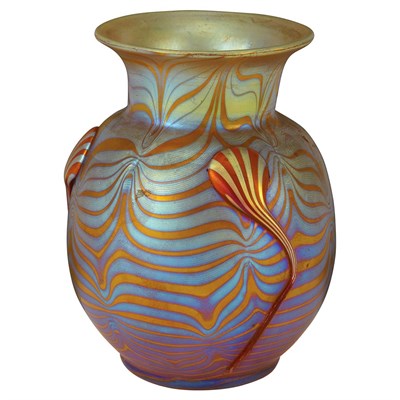 Lot 579 - Loetz Glass Vase Circa 1900 Of globular form,...