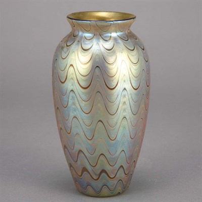 Lot 615 - Loetz Glass Bud Vase Circa 1900 Of ovoid form,...