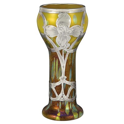 Lot 596 - Loetz Alvin Silver Overlay Glass Vase Circa...