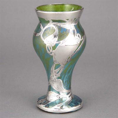 Lot 612 - Loetz Silver Overlay Glass Vase Circa 1900 Of...