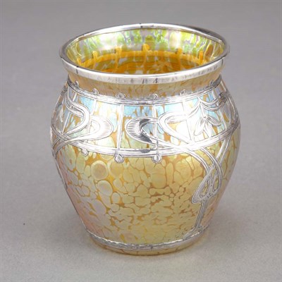 Lot 611 - Unsigned Loetz Silver Overlay Glass Miniature...
