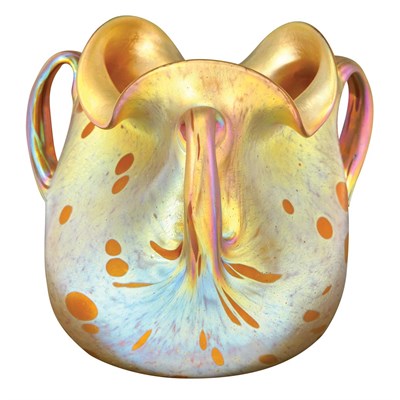 Lot 584 - Loetz Glass Vase Circa 1900 Of globular form,...