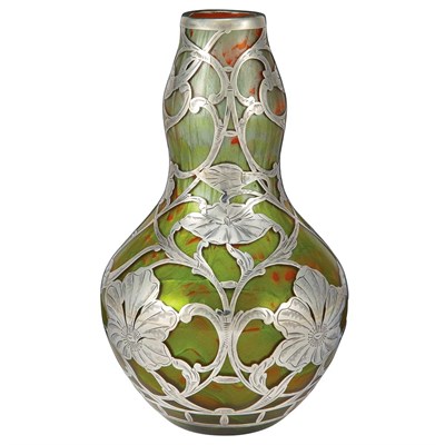 Lot 609 - Unsigned Loetz Silver Overlay Titania Glass...