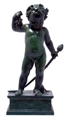 Lot 1440 - Green Patinated-Bronze Figure of a Bacchante...