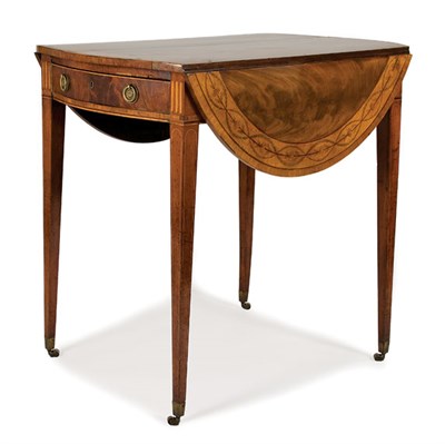Lot 231 - George III Mahogany, Satinwood and Penwork...