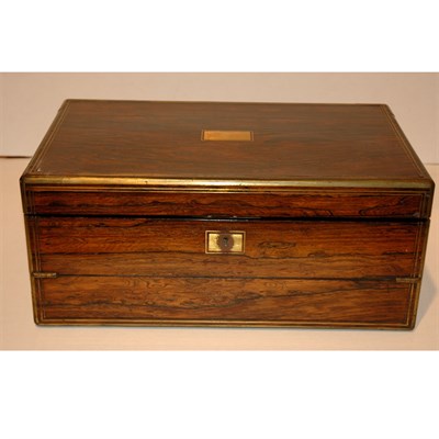 Lot 351 - Georgian Style Brass Bound Rosewood Lap Desk...
