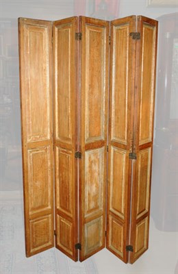Lot 3172 - French Provincial Fruitwood Five-Panel Screen...
