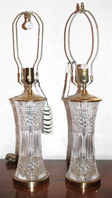 Lot 296 - Pair of Baccarat Style Molded Glass Vasiform...