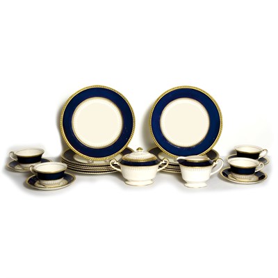 Lot 190 - Cobalt and Gilt Decorated Porcelain Dinner...
