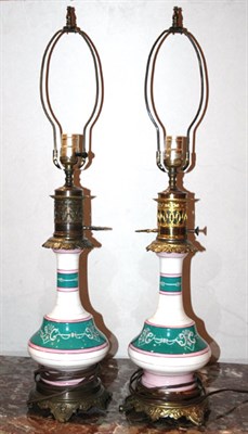 Lot 184 - Pair of Continental Porcelain Vasiform Lamps;...