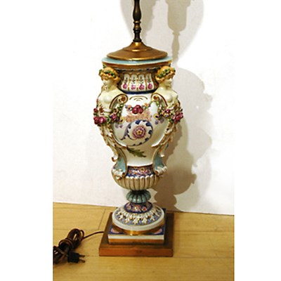 Lot 378 - Floral and Figural Decorated Porcelain Vase...