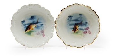 Lot 1298 - Set of Twelve Limoges Porcelain Fish Plates...
