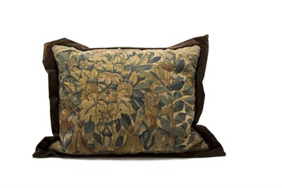 Lot 74 - Flemish Tapestry Fragment Upholstered Cushion...