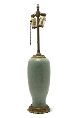 Lot 139 - Chinese Celadon Glazed Pottery Vase 19th...