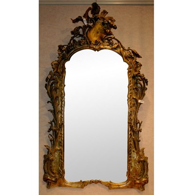 Lot 83 - Rococo Style Carved and Painted Mirror Of...