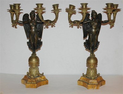 Lot 483 - Pair of Empire Style Gilt and Patinated-Metal...