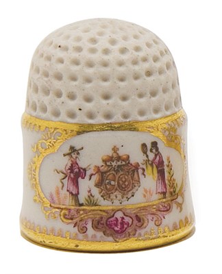 Lot 130 - Meissen Style Armorial Porcelain Thimble...
