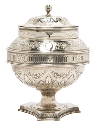 Lot 256 - George III Silver Tea Caddy John Robins,...