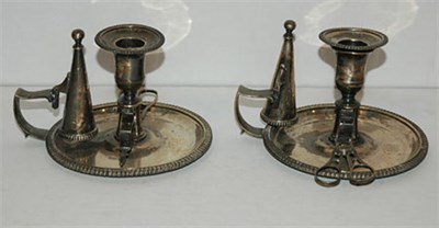 Lot 257 - Pair of George III Silver Chamber Sticks John...