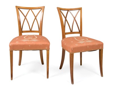 Lot 279 - Pair of Neoclassical Style Fruitwood Side Chairs