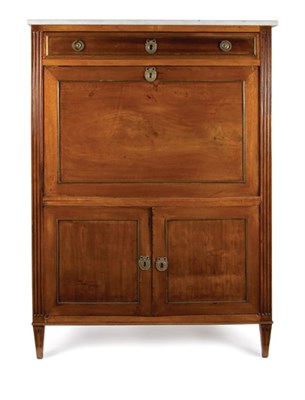 Lot 458 - Louis XVI Style Marble Top Mahogany Secretaire...