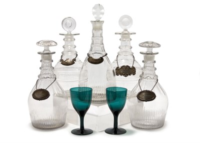 Lot 308 - Group of Five English Cut and Molded Glass...