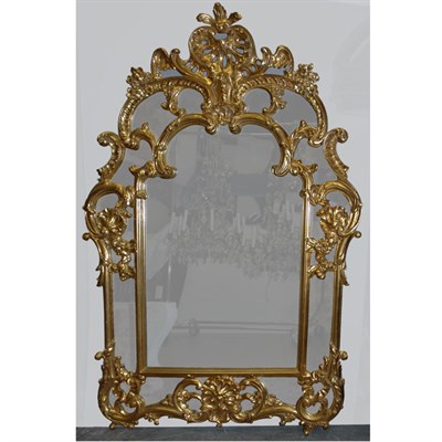 Lot 234 - Rococo Style Gilt-Wood Mirror Of arched...