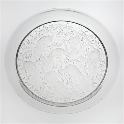 Lot 1552 - Lalique Molded Glass Tray Modern Of circular...