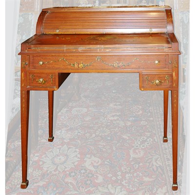 Lot 1312 - Edwardian Style Painted Satinwood Lady's...
