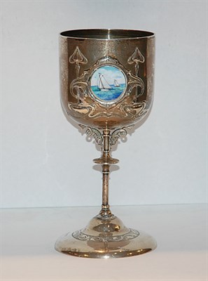 Lot 307 - English Enamel Decorated Silver Presentation...