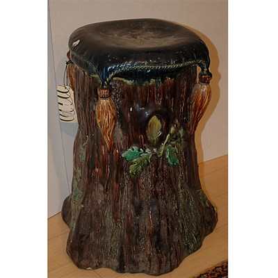 Lot 1567 - Sarreguemines Majolica Garden Seat Late...