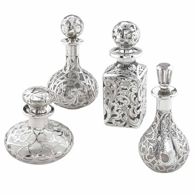Lot 241 - Miscellaneous Group of Silver Overlay Perfume...