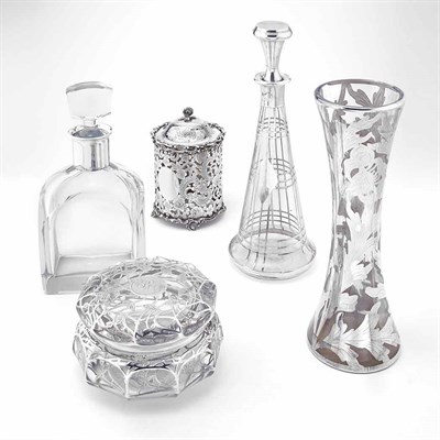 Lot 242 - Group of Silver Overlay and Silver Mounted...