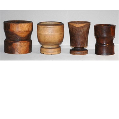 Lot 226A - Group of Three Lignum Vitae Mortars Each of...