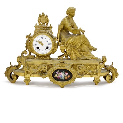 Lot 1370 - Napoleon III Gilt-Metal Mantel Clock Ph....