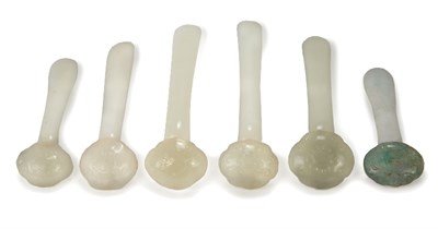 Lot 72 - Group of Six Chinese Jade Hairpins 18th/19th...